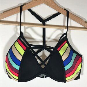 Pink by Victoria's Secret Women's Small (D-DD) Caged Strappy Bikini Top